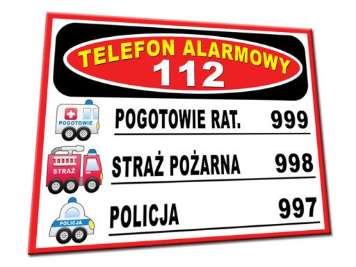 Tabliczka Telefony Numery Alarmowe X Tablica Allegro