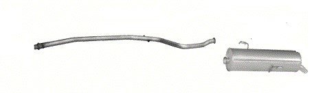 Глушник + труба в зборі Peugeot 206 poj1,1-1, 4 00-06r. - 1