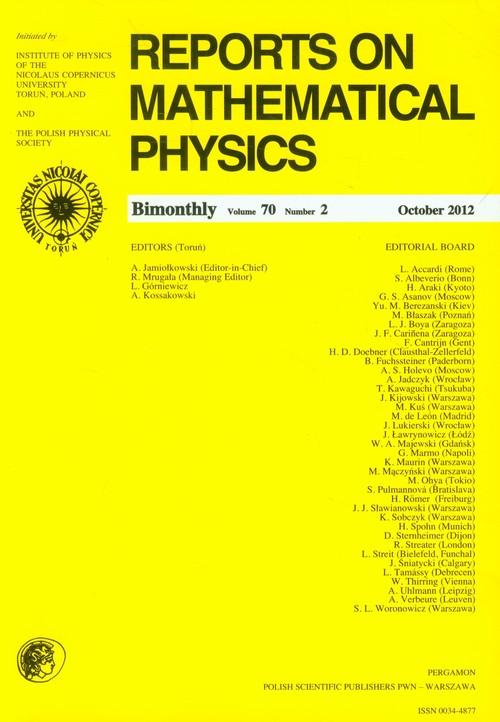 

Reports on Mathematical Physics 70/2 Pergamon