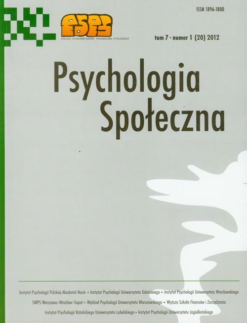 

Psychologia społeczna Tom 7/2012