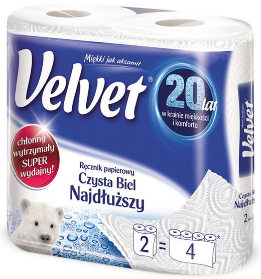 

Velvet Najdłuższy Ręczniki W Roli Celulozowe 2szt.