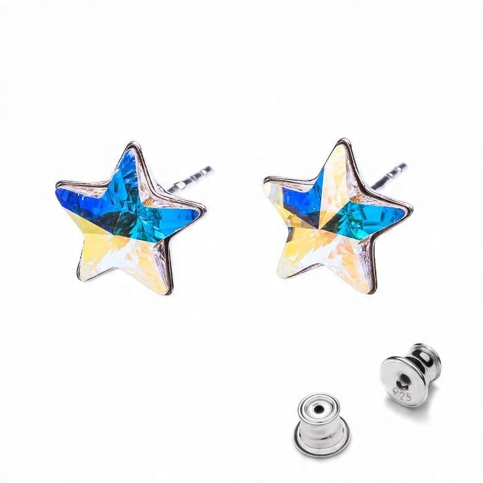 

Srebrne kolczyki z kr. Swarovski Gwiazdki 10 Cab F