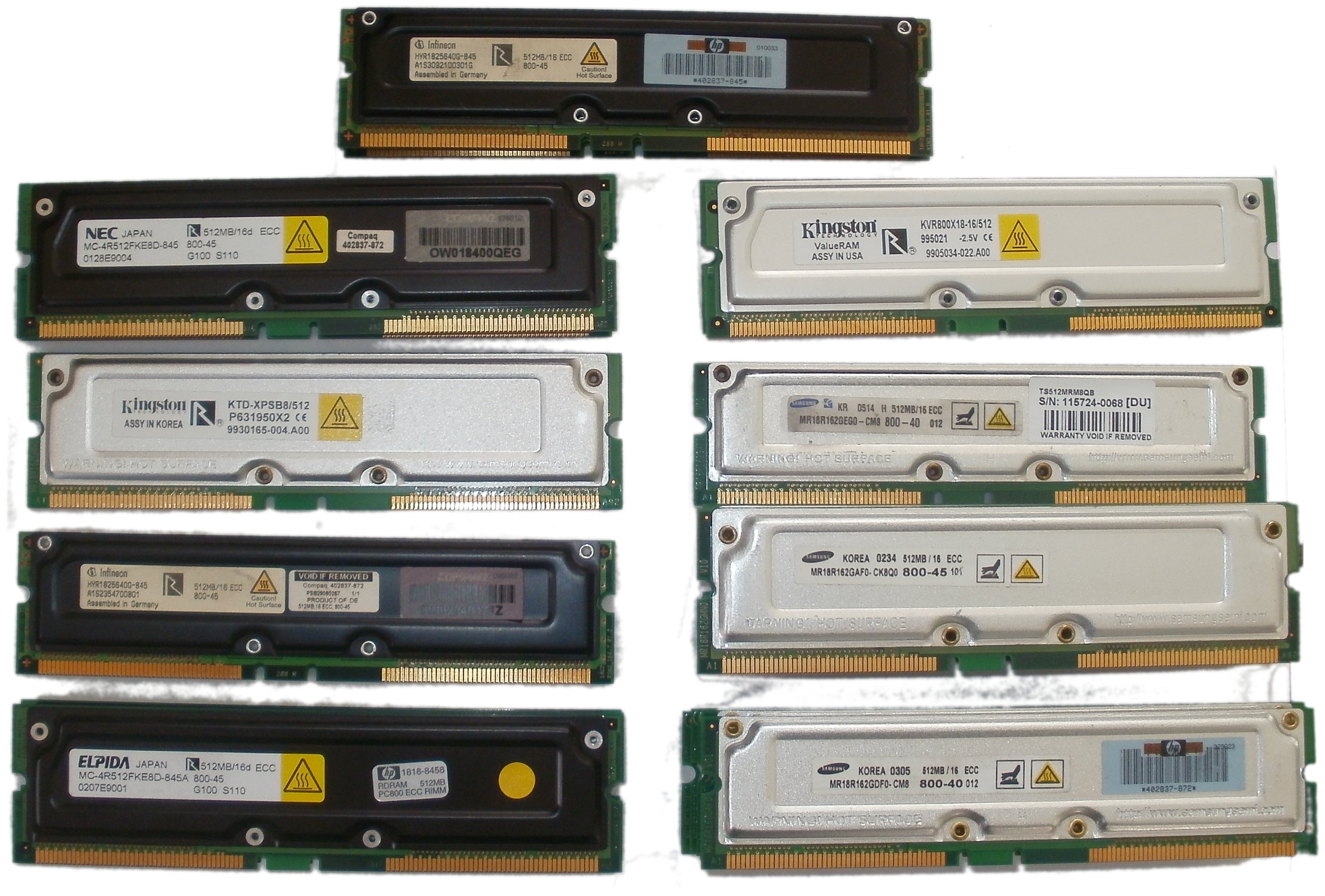 RIMM 512MB 16bit ECC 512 MB RAMBUS RDRAM 4898856986 Allegro.pl