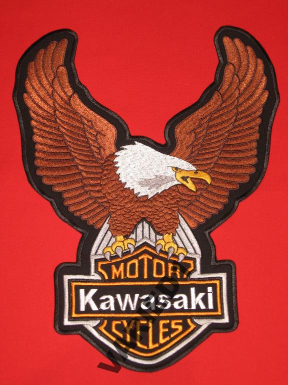 Var nášivka Kawasaki Motocykl 25 x 32 cm