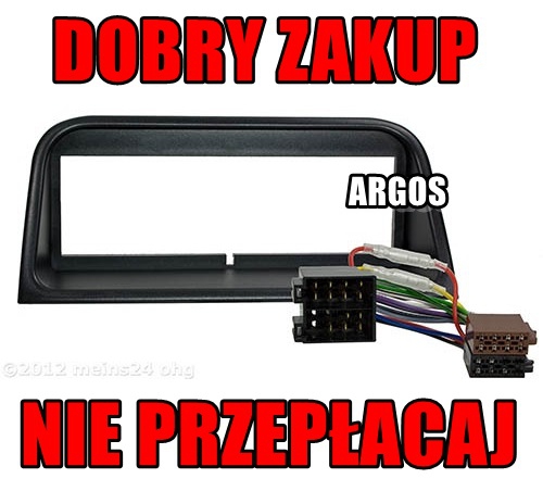 RAMKA RADIOWA RADIO DO PEUGEOT 406 ISO PLUSY Kod producenta 7459+iso