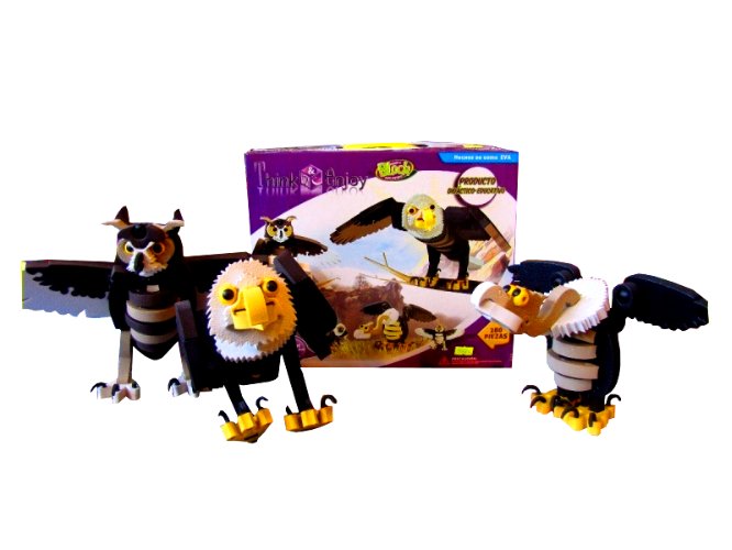 

Klocki Przestrzenne Puzzle 3D Ptaki Sowa Orzeł Sęp
