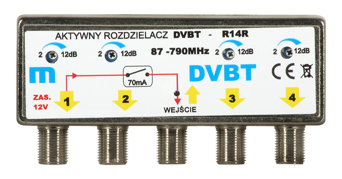 

Rozgałęźnik Sygnału R-14R Dvb-t +wzmacniacz Abcv