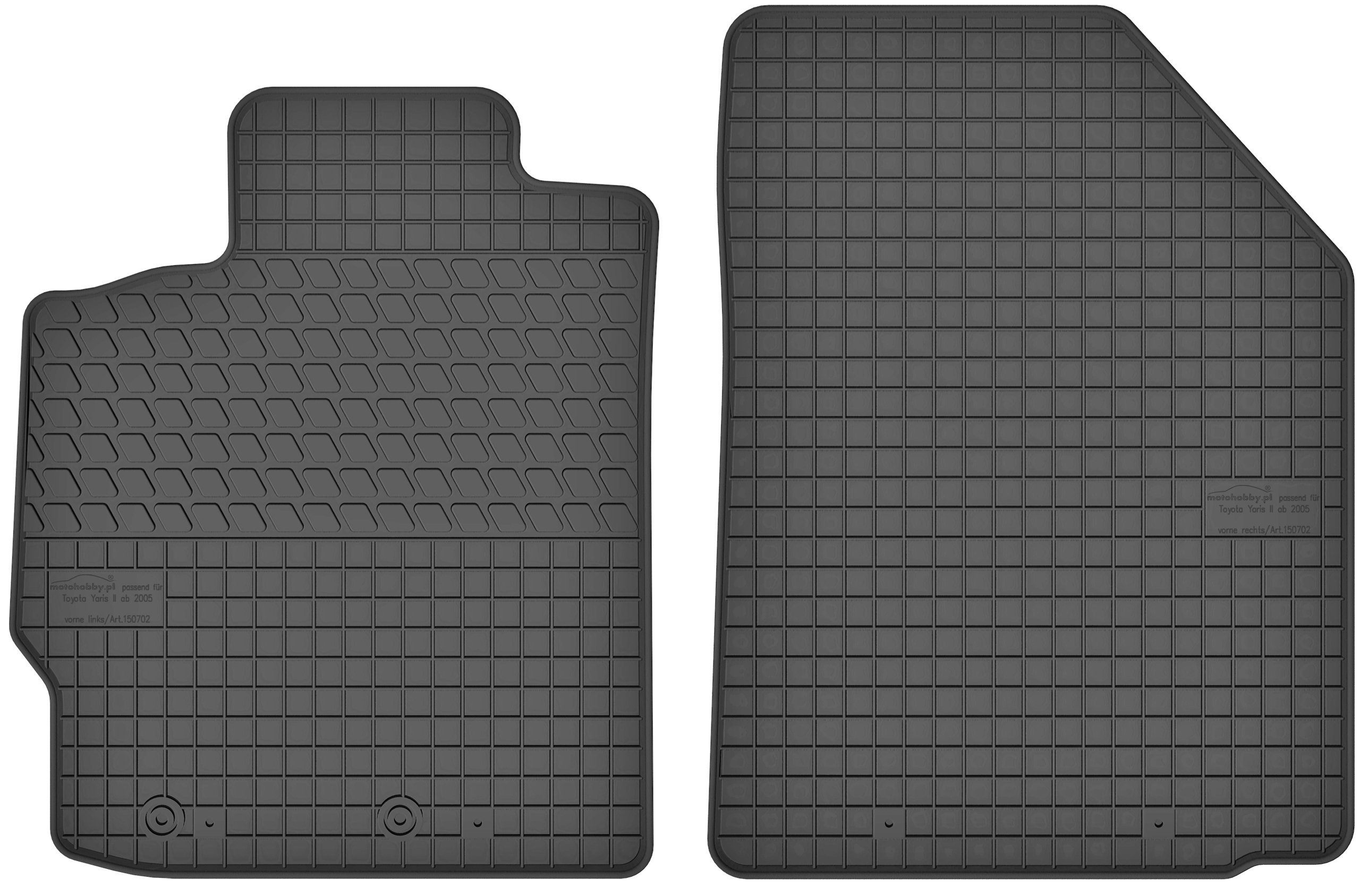 

Dywaniki gumowe przód do Toyota Yaris 2 II 05-11