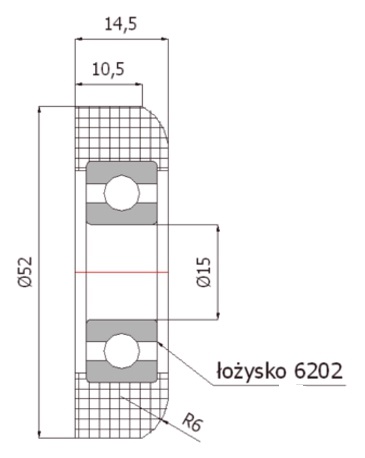 FI 52,5 ROLKA BRAMOWA POLIAMIDOWA ROLKI DO BRAMY Kod producenta R-52,5
