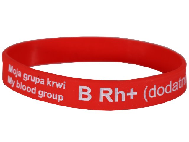 

Opaska Bransoletka Z Grupą Krwi B Rh + (dodatni) M