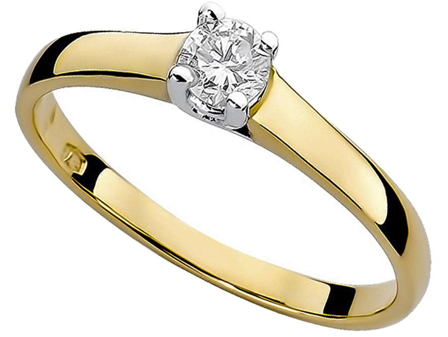 

Zaręczynowy Pierścionek Złoty Z Brylantem 0,20ct