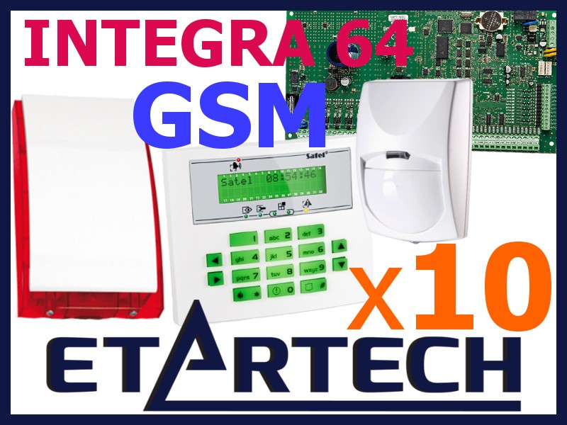 ALARM SATEL Integra 64 LCD 10xPIR BINGO SP4001 GSM Marka Satel