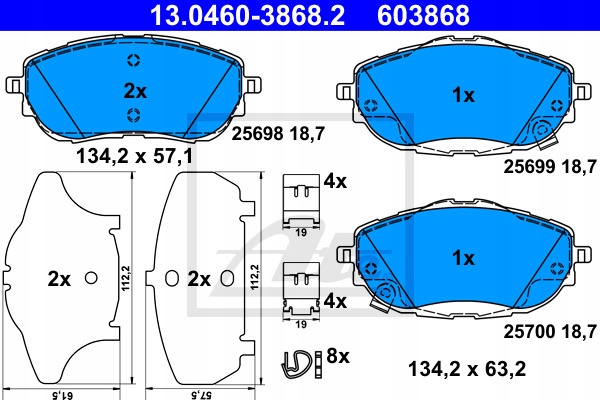 Тормозные диски Колодки ATE Перед - TOYOTA AURIS II 277mm Производитель запчасти ATE foto 1