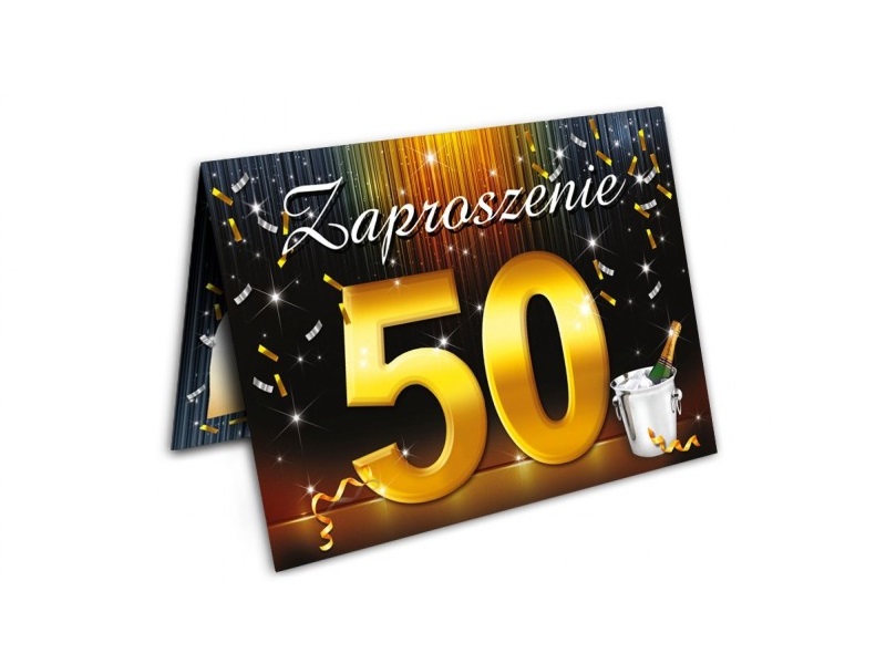 

Zaproszenia na 50 urodziny 50tkę koperta 1szt
