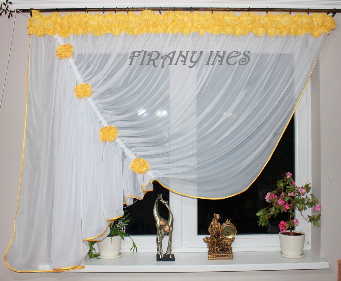 Gotowa Firana BLANKA WODA 23 KOLORY 200/150 BUFKA Wysokość 1 cm