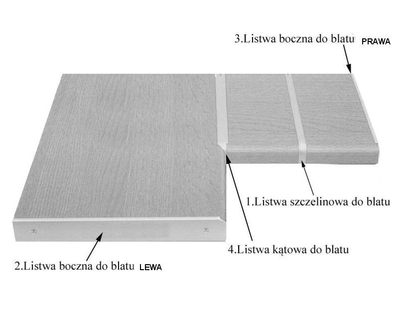 EGGER listwa boczna P do blatów 38mm czarna Głębokość 600 mm