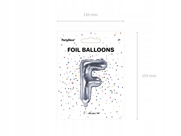 Balon foliowy F srebrny 35cm 1szt FB2M-F-018 Kod producenta FB2M-F-018