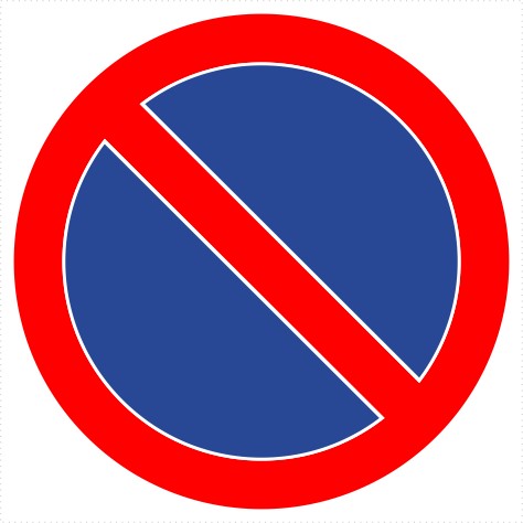 Znak drogowy B-35 zakaz postoju 30x30 cm