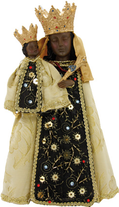 Čierna figurka Madonna Altoetting oblečená 30 cm