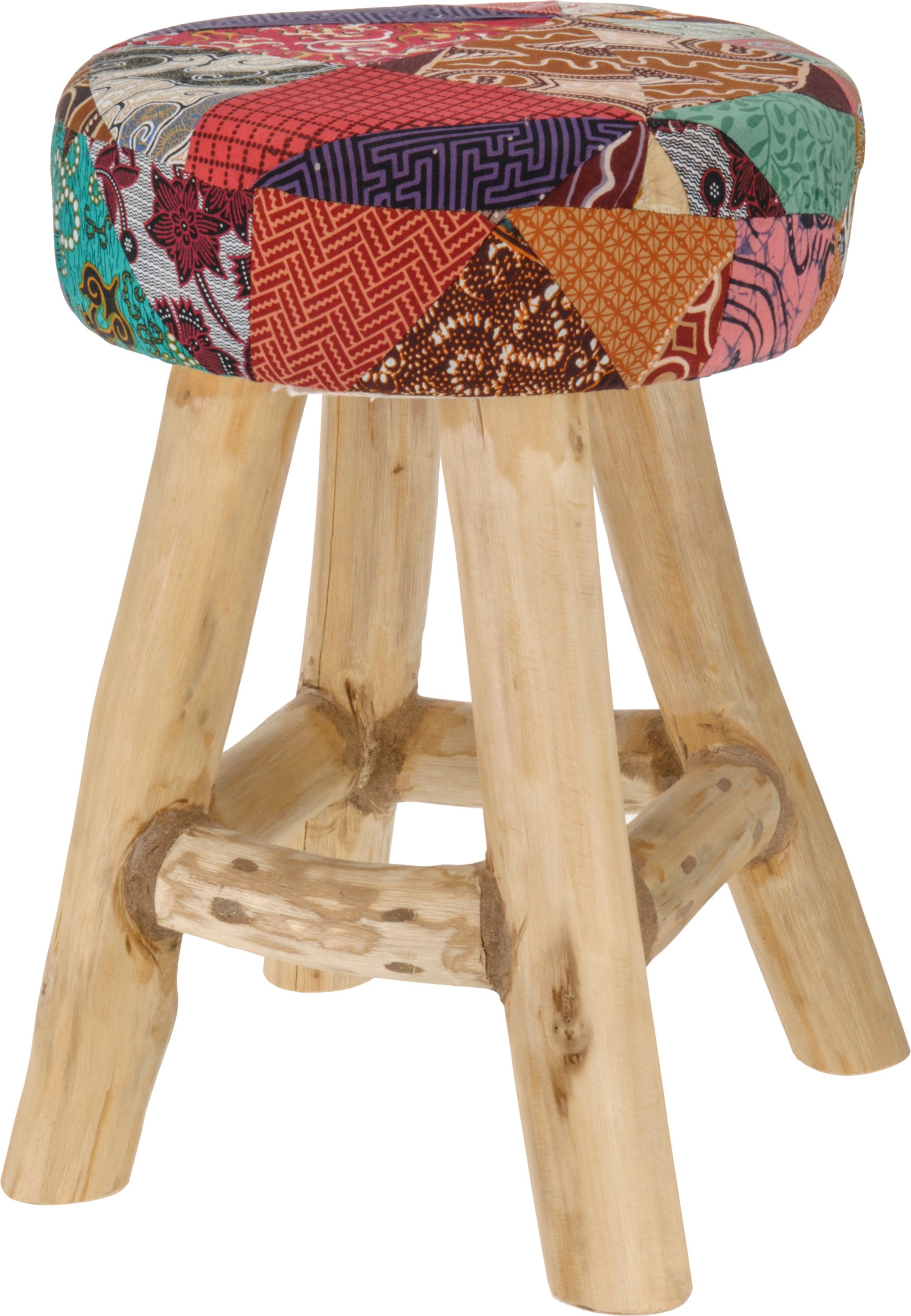 STOŁEK TABORET DREWNIANY Teak DESIGN Śred.30cm