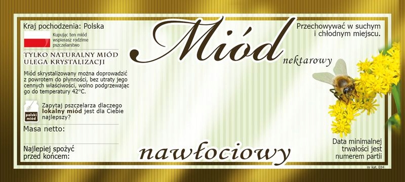 

Etykiety na Miód Nawłociowy (100szt) wzór E84