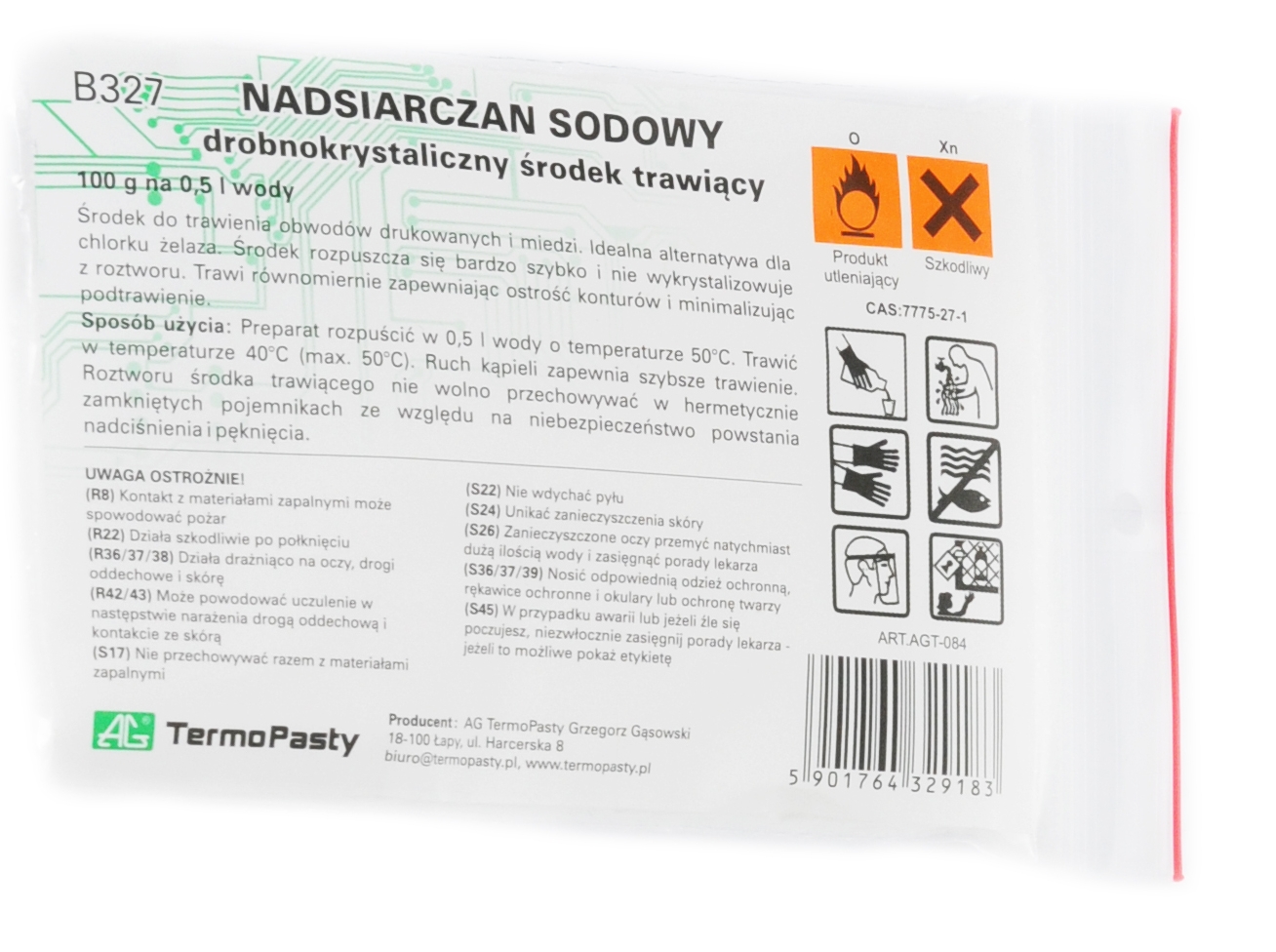 

Nadsiarczan Sodowy B327 100G Ag Wytrawiacz Do Pcb