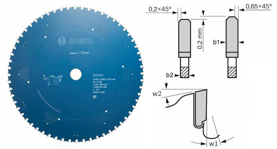 Zdjęcia - Tarcza Bosch  pila widiowa do metalu  254 x 25,4 60z 