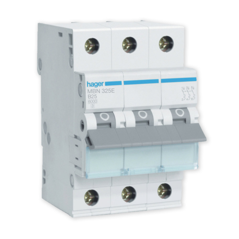 

Hager Wyłącznik nadprądowy 3P B25A 6kA Ac MBN325E