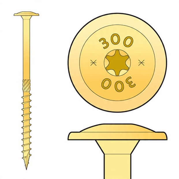 

Wkręty Ciesielskie Łeb Talerzowy Torx 10x180 50szt