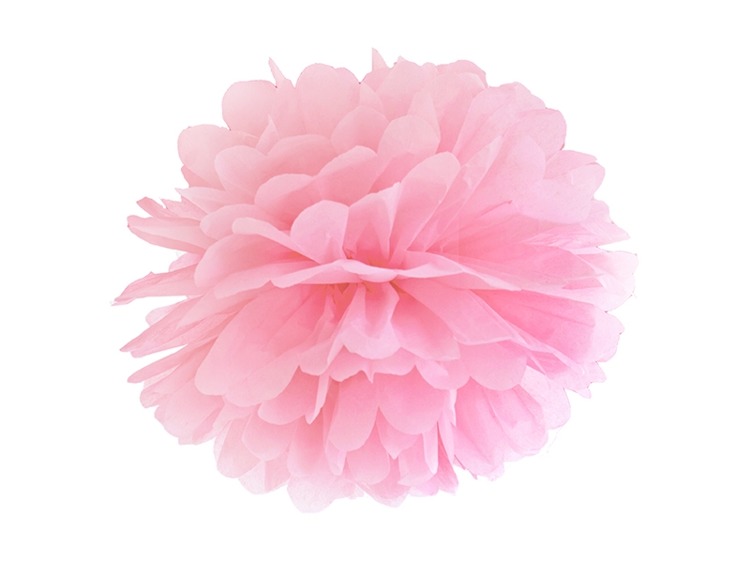 

Pompony bibułowe 35cm j.różowe na Wesele 1szt 081
