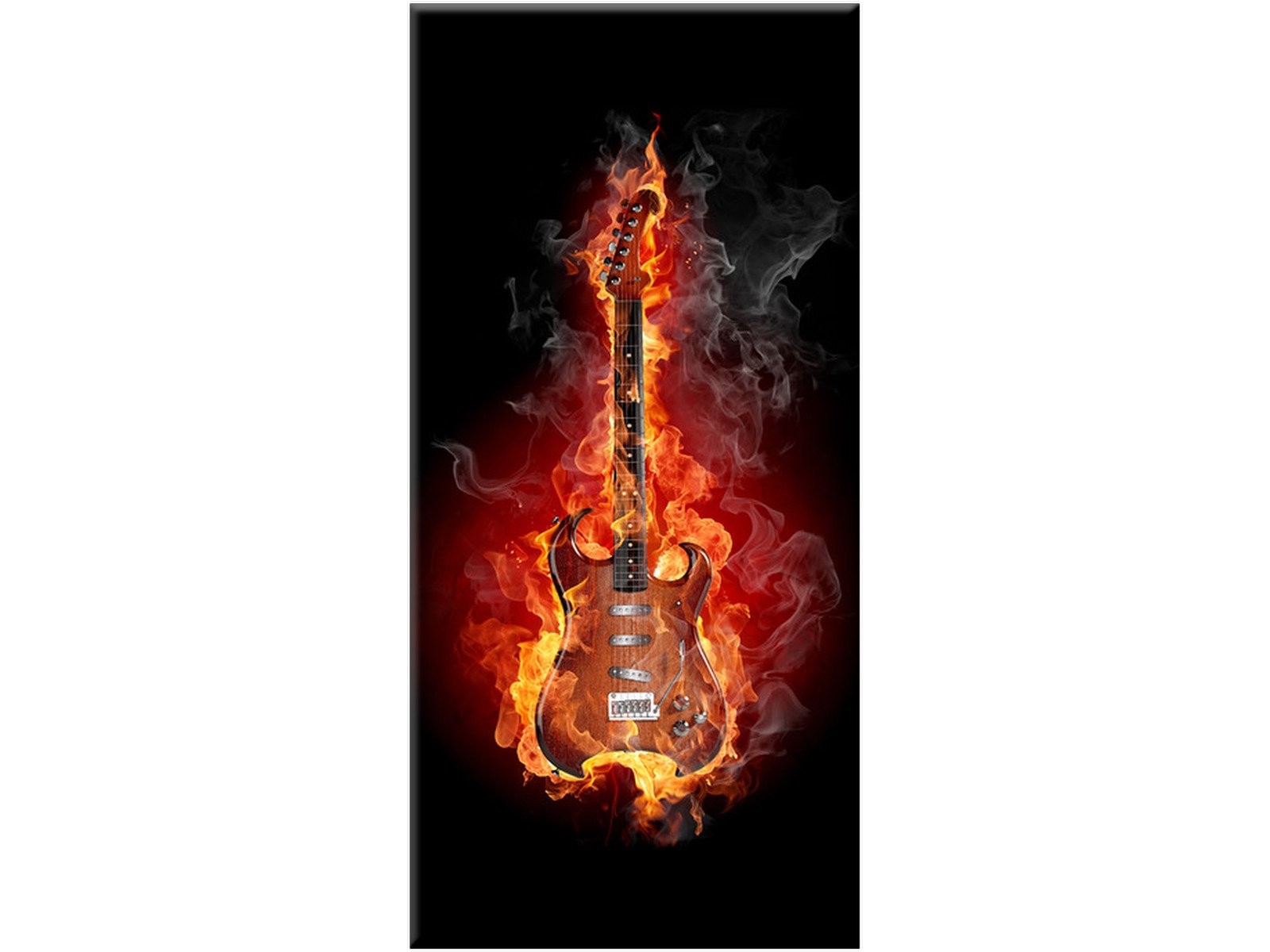 

Ognista Gitara Muzyka Rock Metal 55x115 Obraz