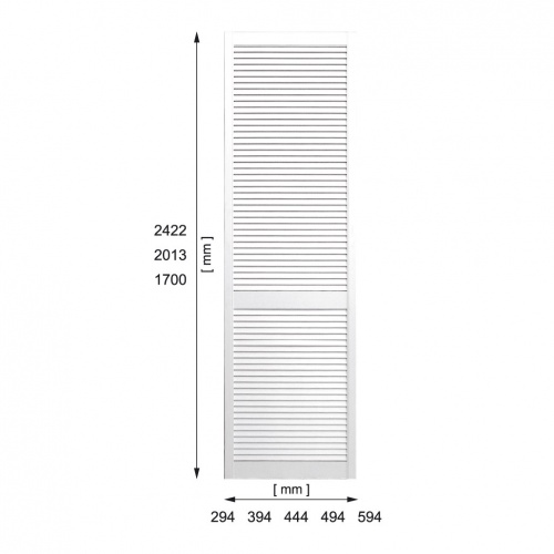 Żaluzjowe fronty Lamelowe 2422 x 594 BIAŁY ciepły Kod producenta 0000