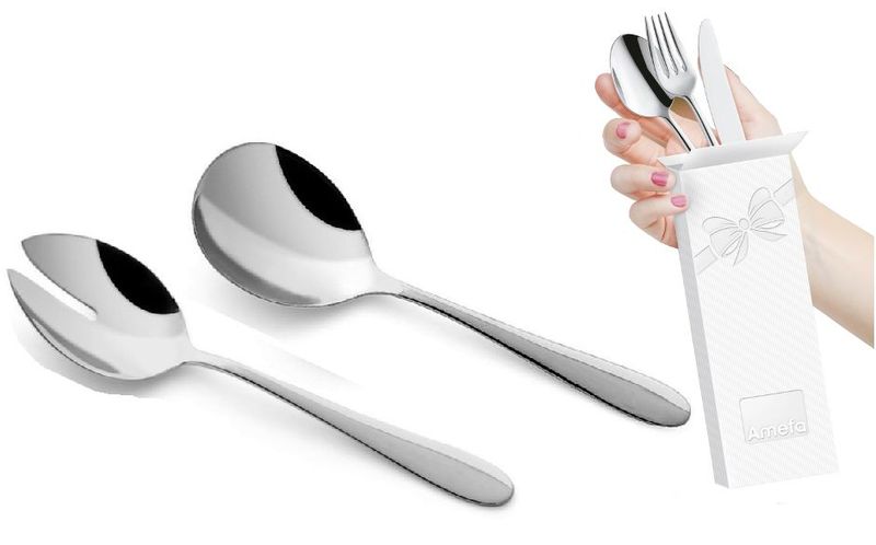 AMEFA OXFORD KOMPLET 2 DUŻE GRUBE SZTUĆCE SAŁATEK SURÓWEK ZESTAW PREZENT Kod producenta 1860 OXFORD