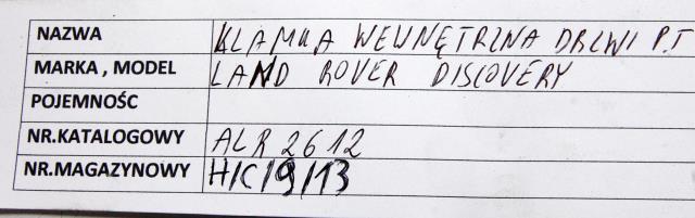 KLAMKA DRZWI PRAWY TYŁ RANGE ROVER II P38 94-02 Producent części Land Rover OE