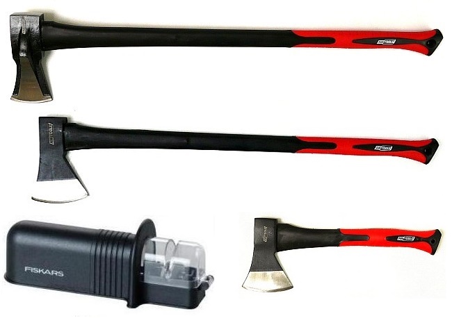 

Zestaw 3 Siekier rozłup siekiera toporek +fiskars