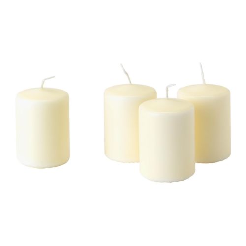 

Ikea Hemsjo Bezzapachowa świeca bryłowa 4szt