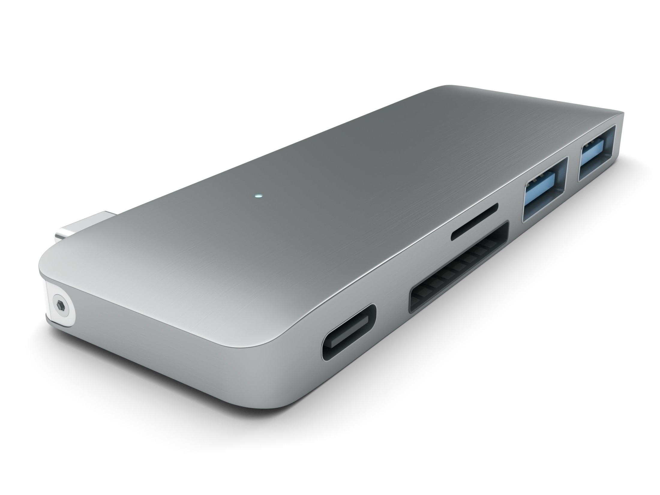 Satechi Type-C Usb průchozí hub Usb-c 60W, 2x Usb-a, micro/SD