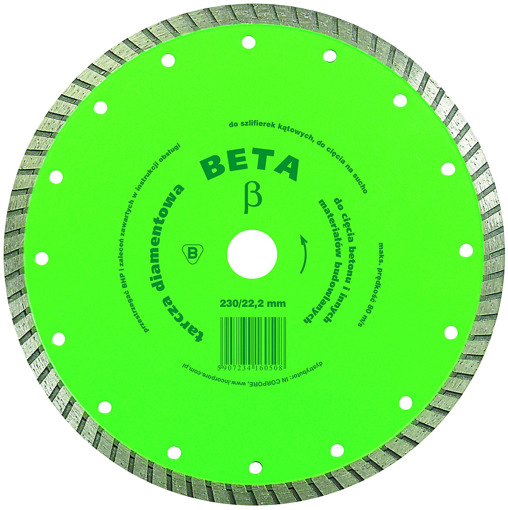 

Tarcza Diamentowa Beta 230 MM Betonu In Corpore