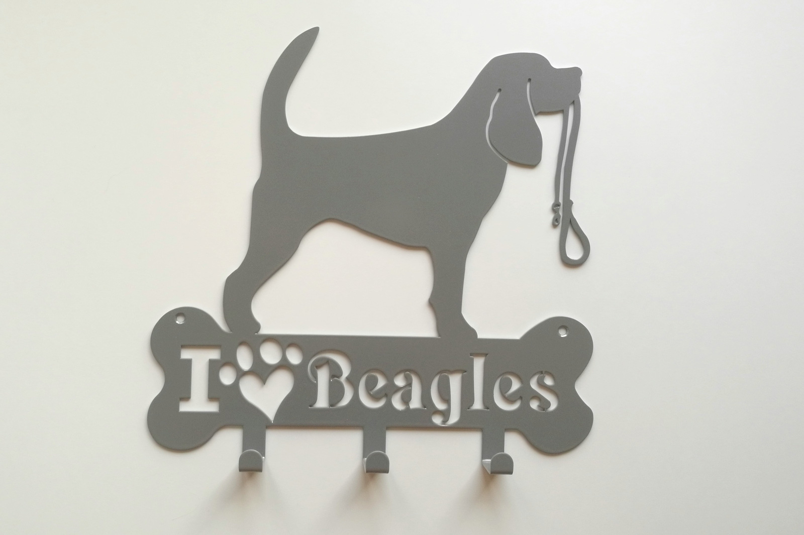 Wieszak na smycz obrożę Garderoba dla psa BEAGLE Materiał Metal