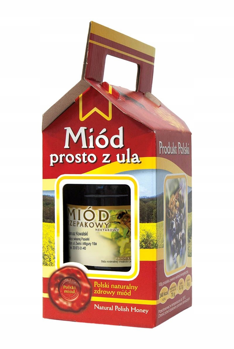 

Pudełko ozdobne na słoik miodu 1 słoik 900ml P1a