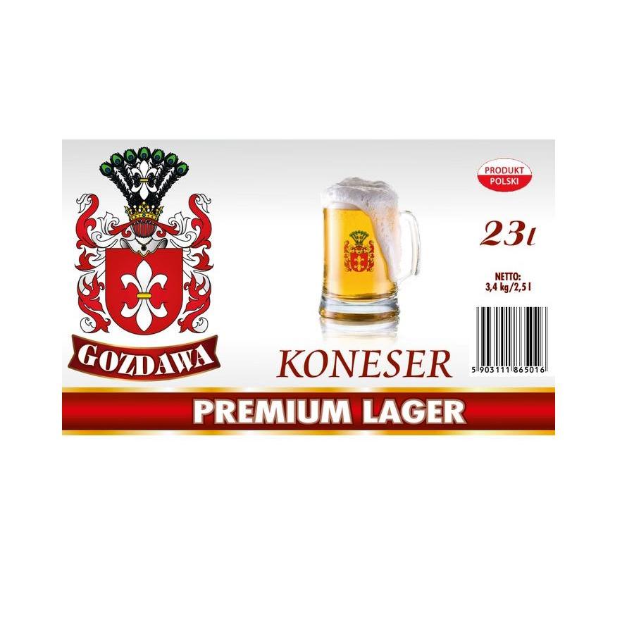 Pivní pivo Koneser Premium Lager Full Gozdawa