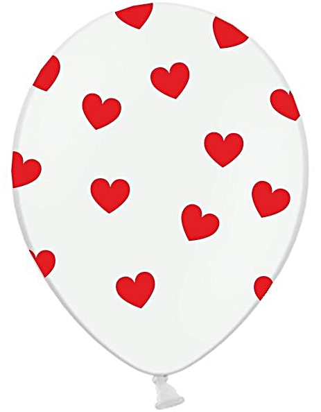 

balon w czerwone serduszka na ślub, Walentynki