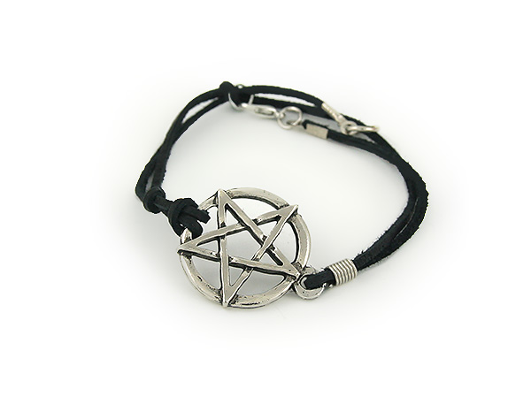 

Bransoletka Pentagram Rzemień Czarny