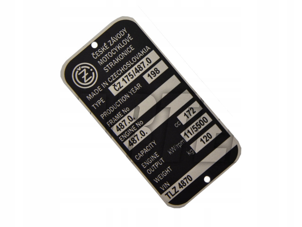 TABLICZKA ZNAMIONOWA JAWA CZ 175 TYP 487