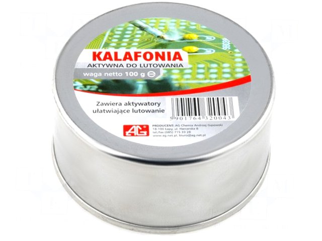 

Kalafonia w puszce aktywna do lutowania 100g Ag