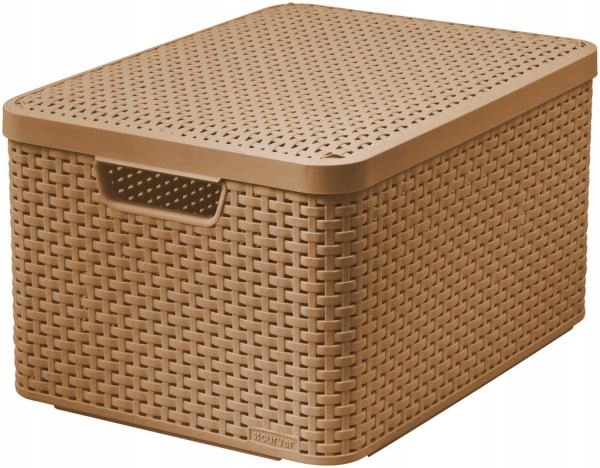 KOSZYK CURVER KOSZ POJEMNIK Z POKRYWKĄ PUDEŁKO r.L Materiał wykonania rattan