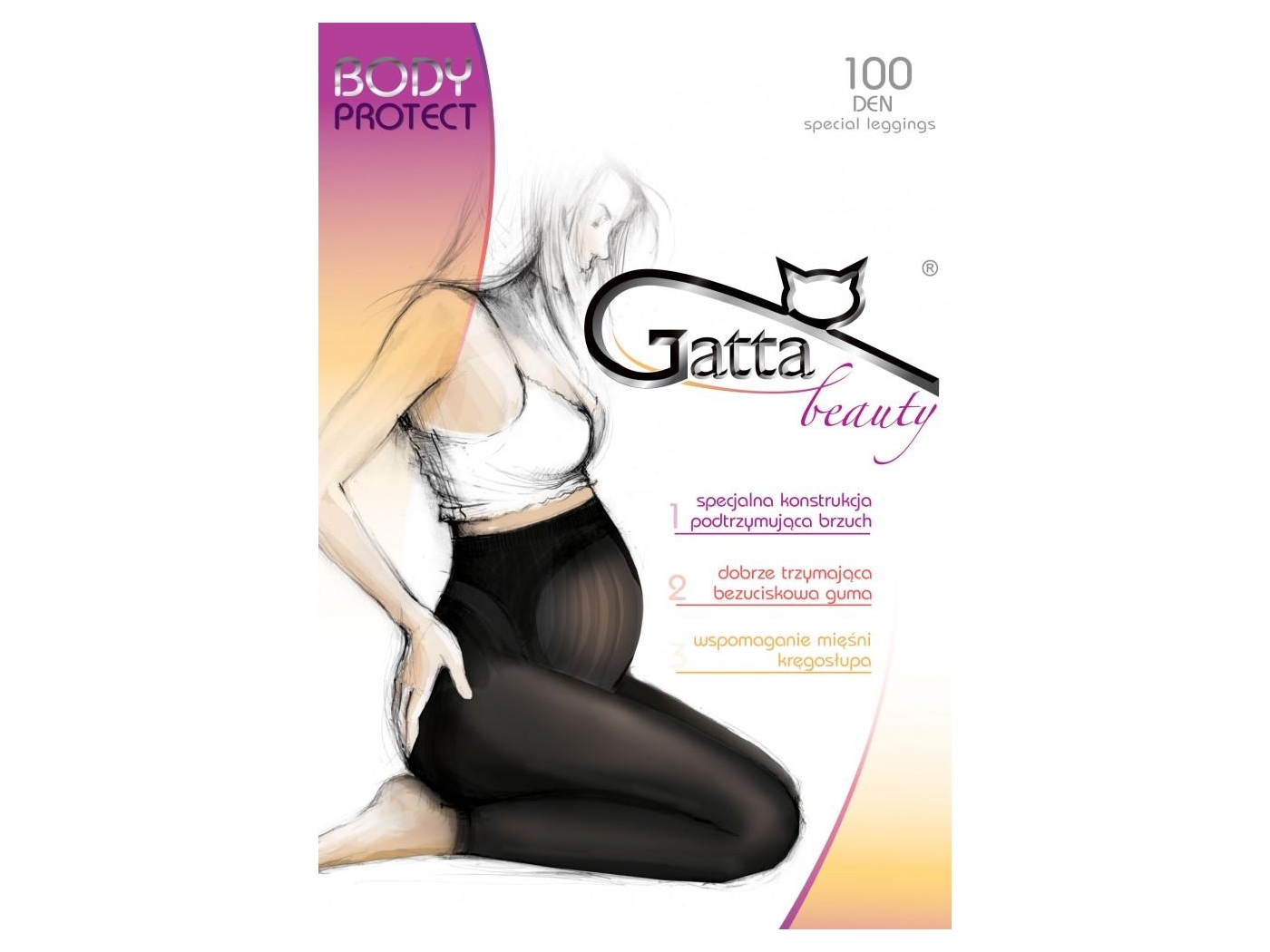 

Legginsy Ciążowe 100 Den Body Protect Mikrofibra 3