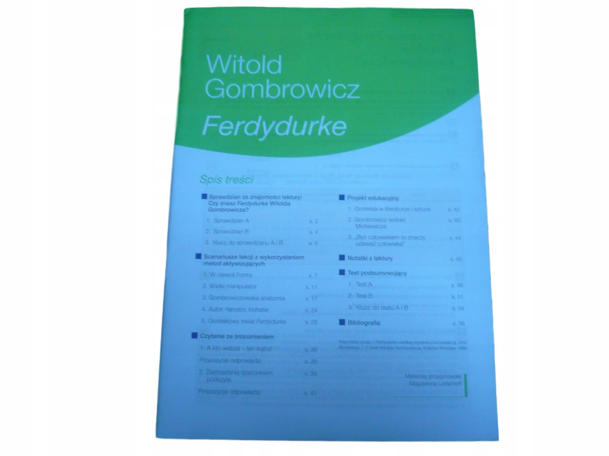 Ferdydurke testy Sprawdziany Z Lektury Nowa Era