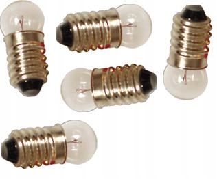 

5 zapasowe Żarówki, białe, gwint E10 3,5V