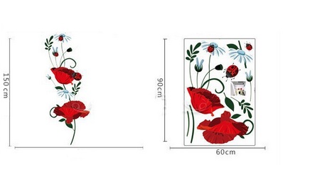 Naklejki ścienne na ścianę MAKI naklejka kwiaty Szerokość produktu 60 cm